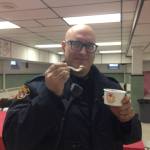 5th District's own, Officer Stiegelmeyer. Little known fact, Santa's favorite ice cream is Mitchell's Dark Chocolate Peppermint.