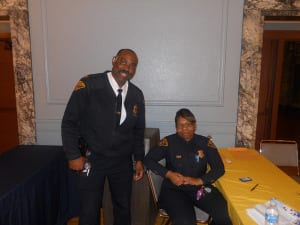 Cleveland Division of Police Commander Ellis Johnson, and Community Policing Officer Sharon Davis, were at the door to welcome, and sign in the guests as they arrived.
