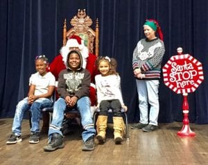 Children with Santa at the 7th Annual Cleveland Police Christmas Party 2017