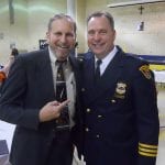 Longtime Community Relation's Committee member Bob Shores and Commander Tom Stacho.