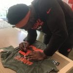 Cleveland Browns Miles Garrett signing jersey