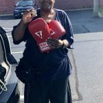 Officer Maurice Hamilton donation of boxing gloves