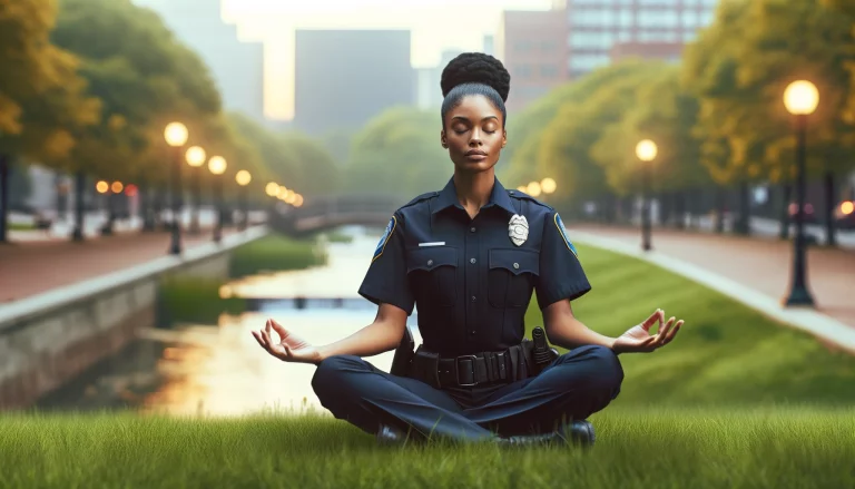 Officer meditating