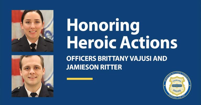 Honoring Heroic Actions Officers Brittany Vajusi and Jamieson Ritter May 2024 CPF Police Officers of the Month