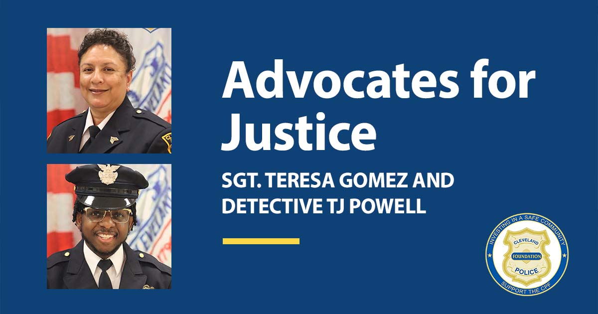 Advocates for Justice Sgt. Teresa Gomez and Detective TJ Powell June CPF Police Officers of the Month W