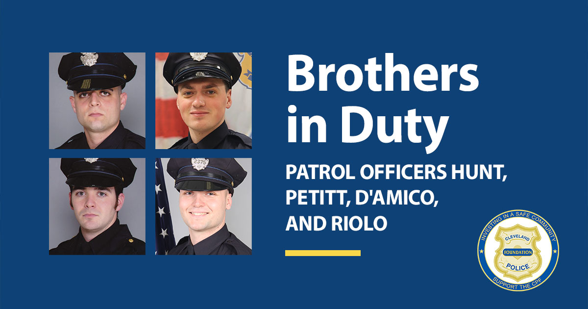 Brothers in Duty Patrol Officers Hunt, Petitt, D'Amico, and Riolo - February 2025 CPF Police Officers of the Month